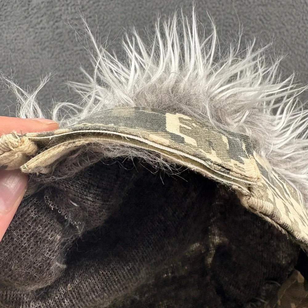 Camo Baseball Cap Wig Hair Digital‎ Camouflage Costume Hat Gray Novelty